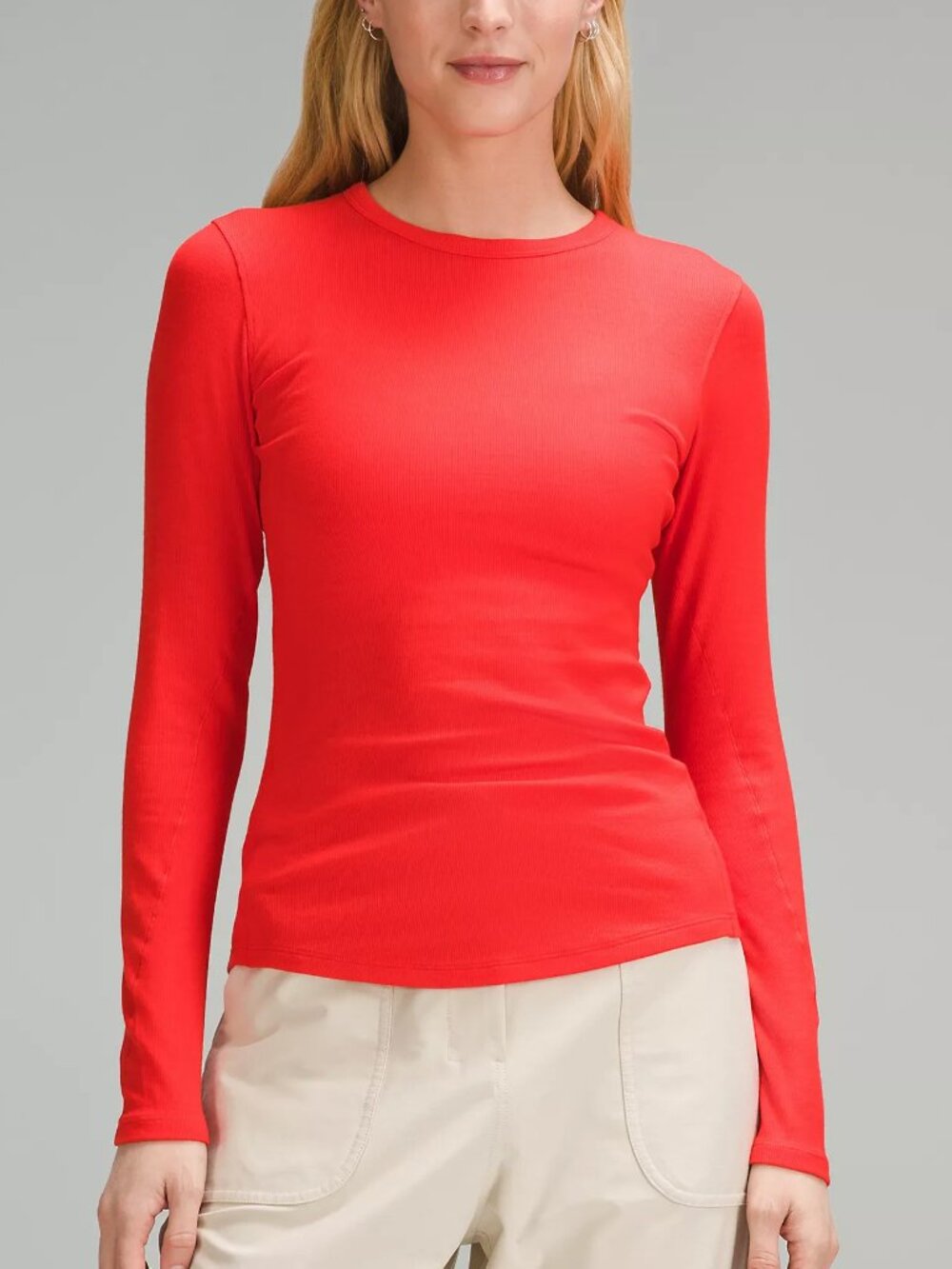 Lululemon Athletica Women Red Hot Heat Tight Long-Sleeve Shirt Top Size 0
